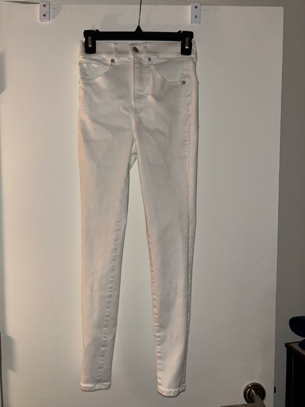 Express High Rise Skinny Jeans, White, 00R